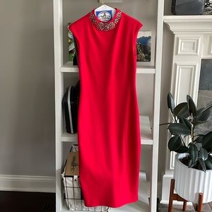 Gorgeous midi red body hugging Ted Baker dress.